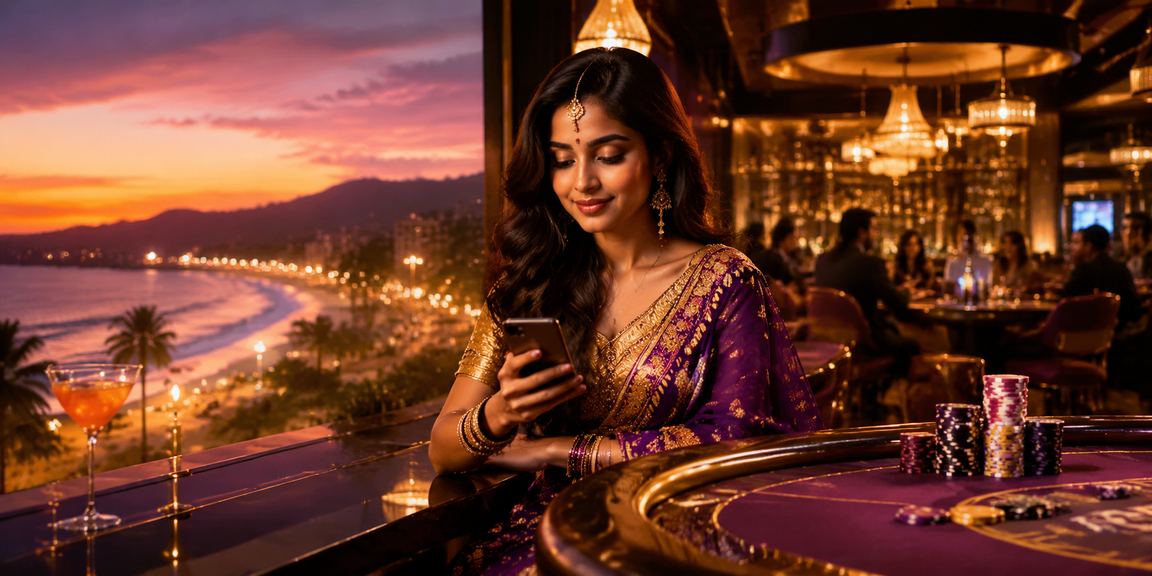 Goa beach casino app user playing on mobile